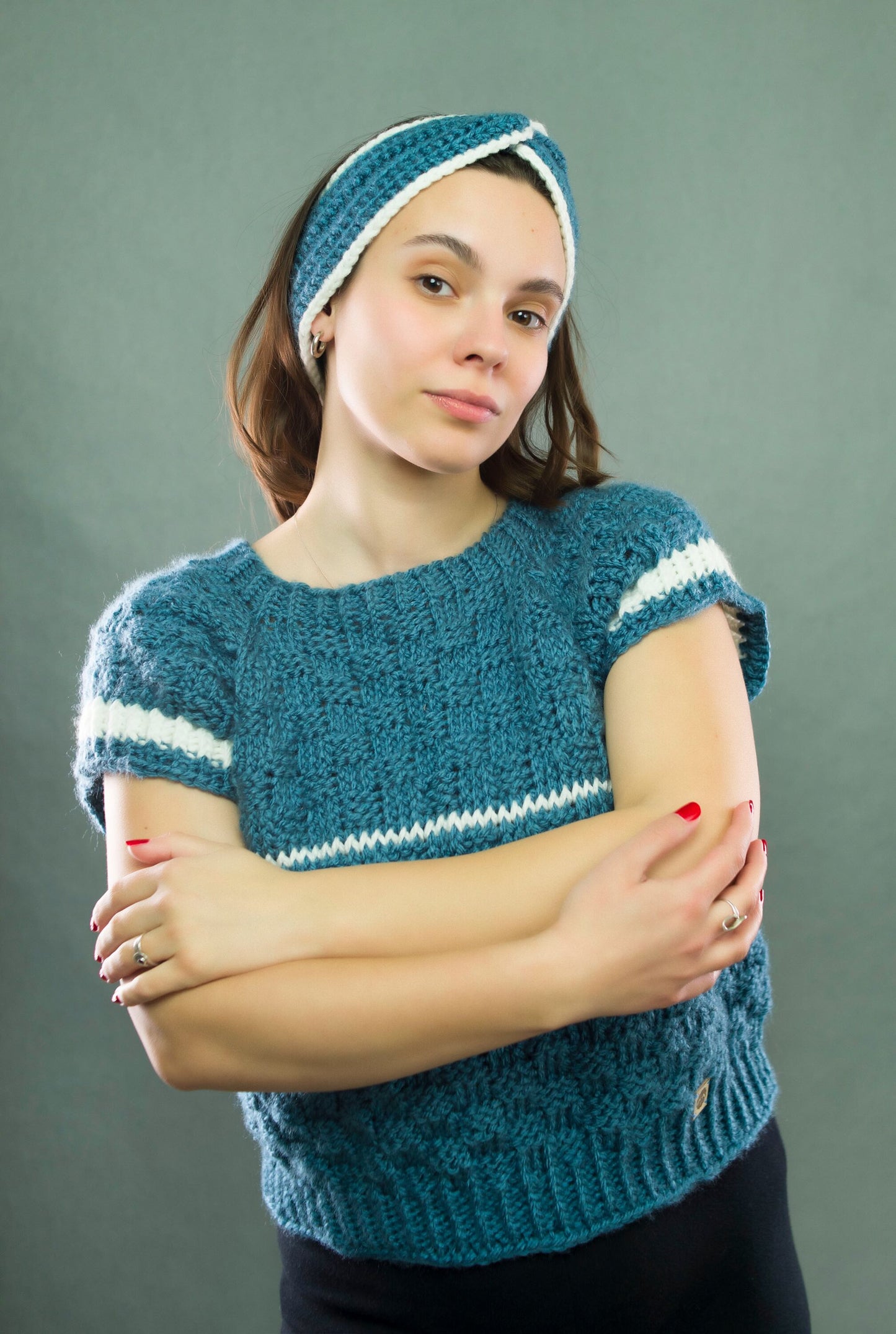 "Pacific" Short-sleeve sweater