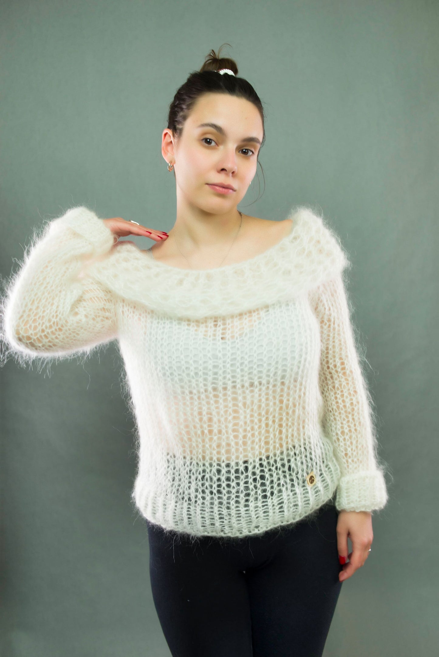 "Married To The Cloud" white sweater