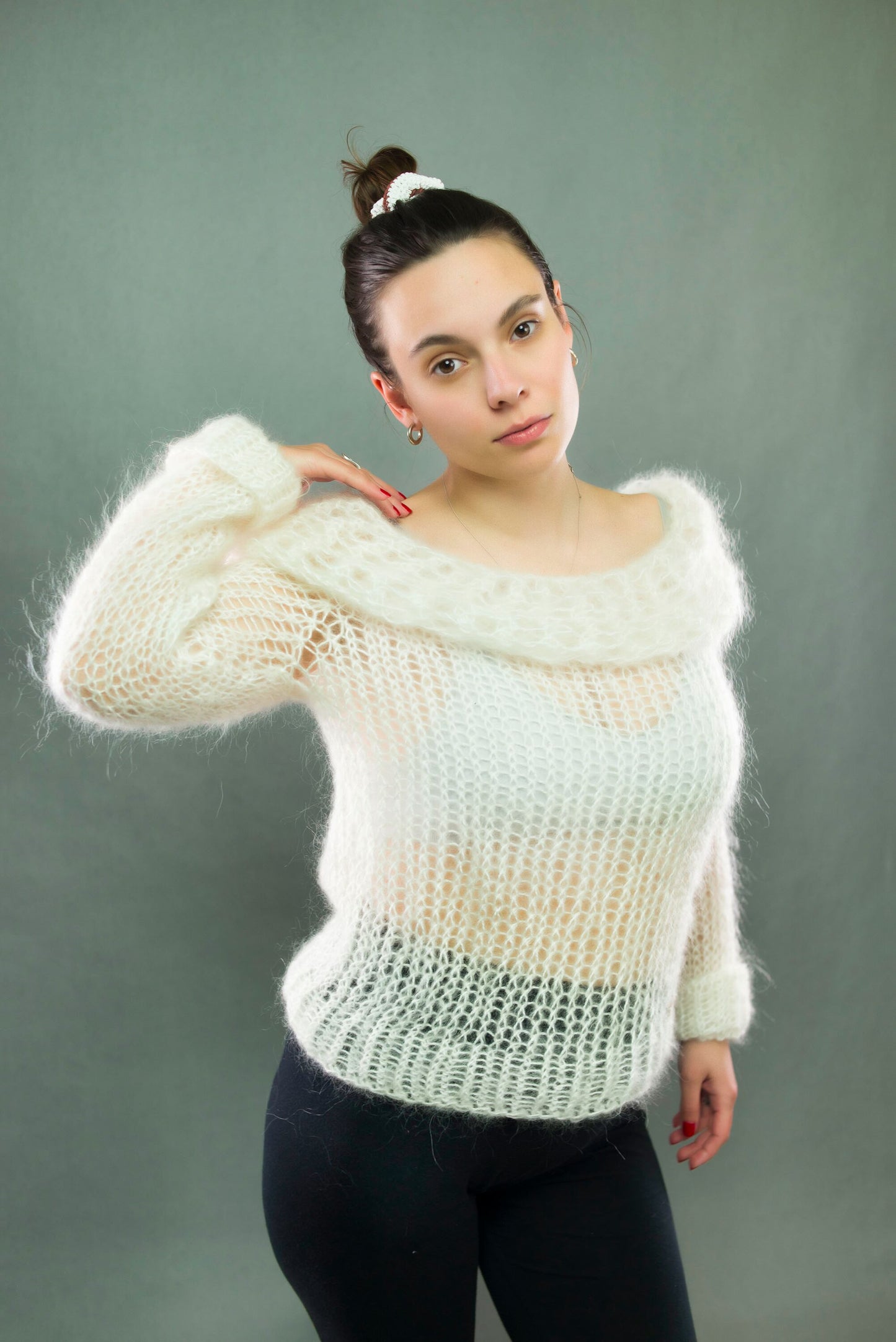 "Married To The Cloud" white sweater