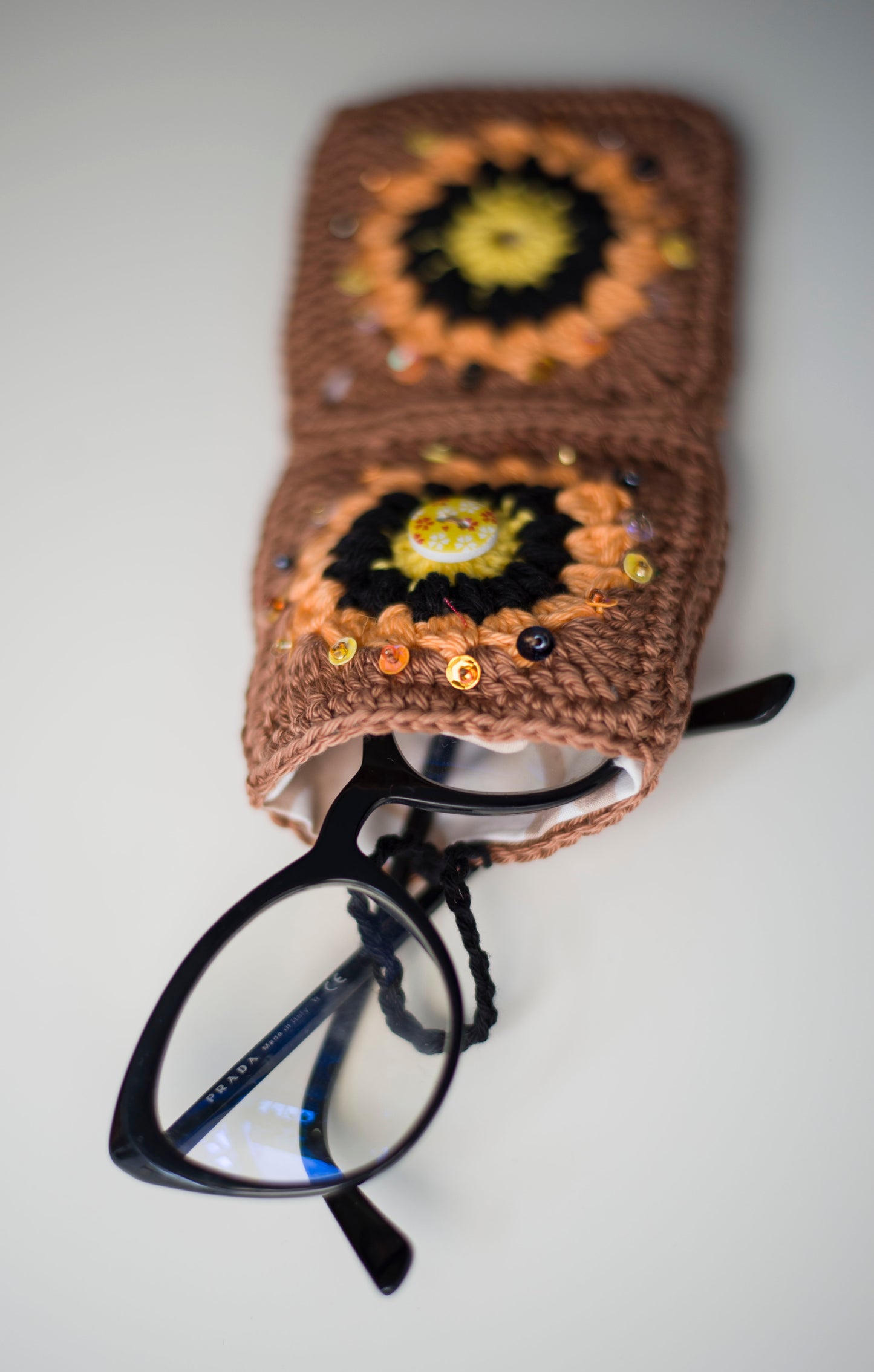 Crocheted eyewear case