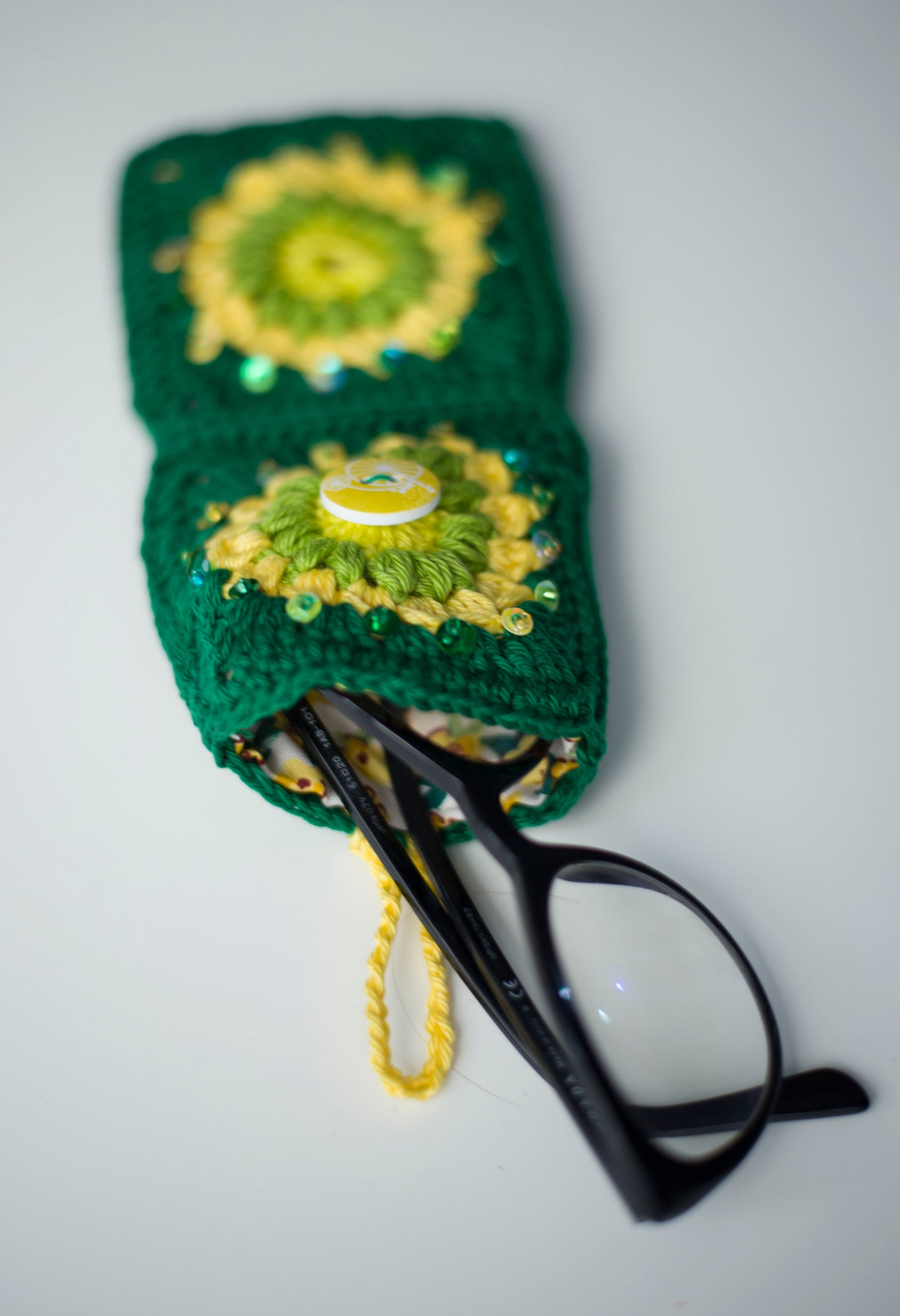 Crocheted eyewear case