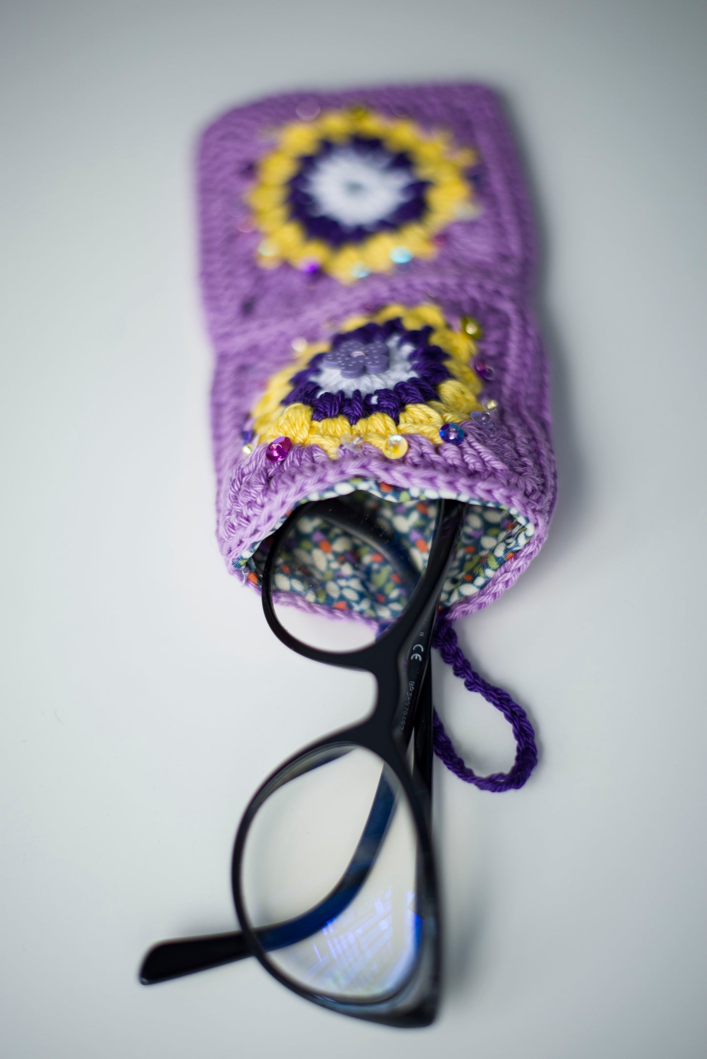 Crocheted eyewear case