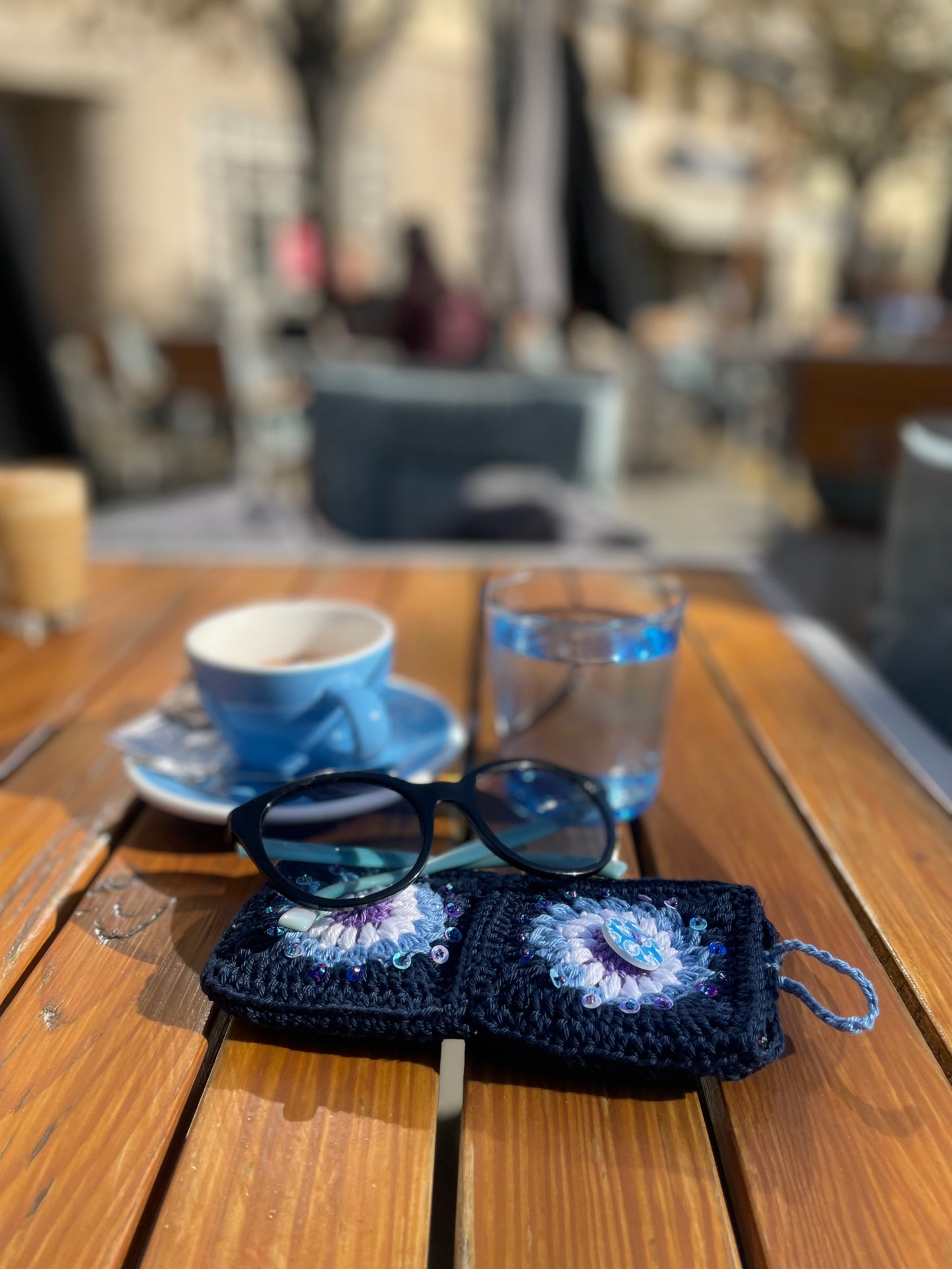 Crocheted eyewear case