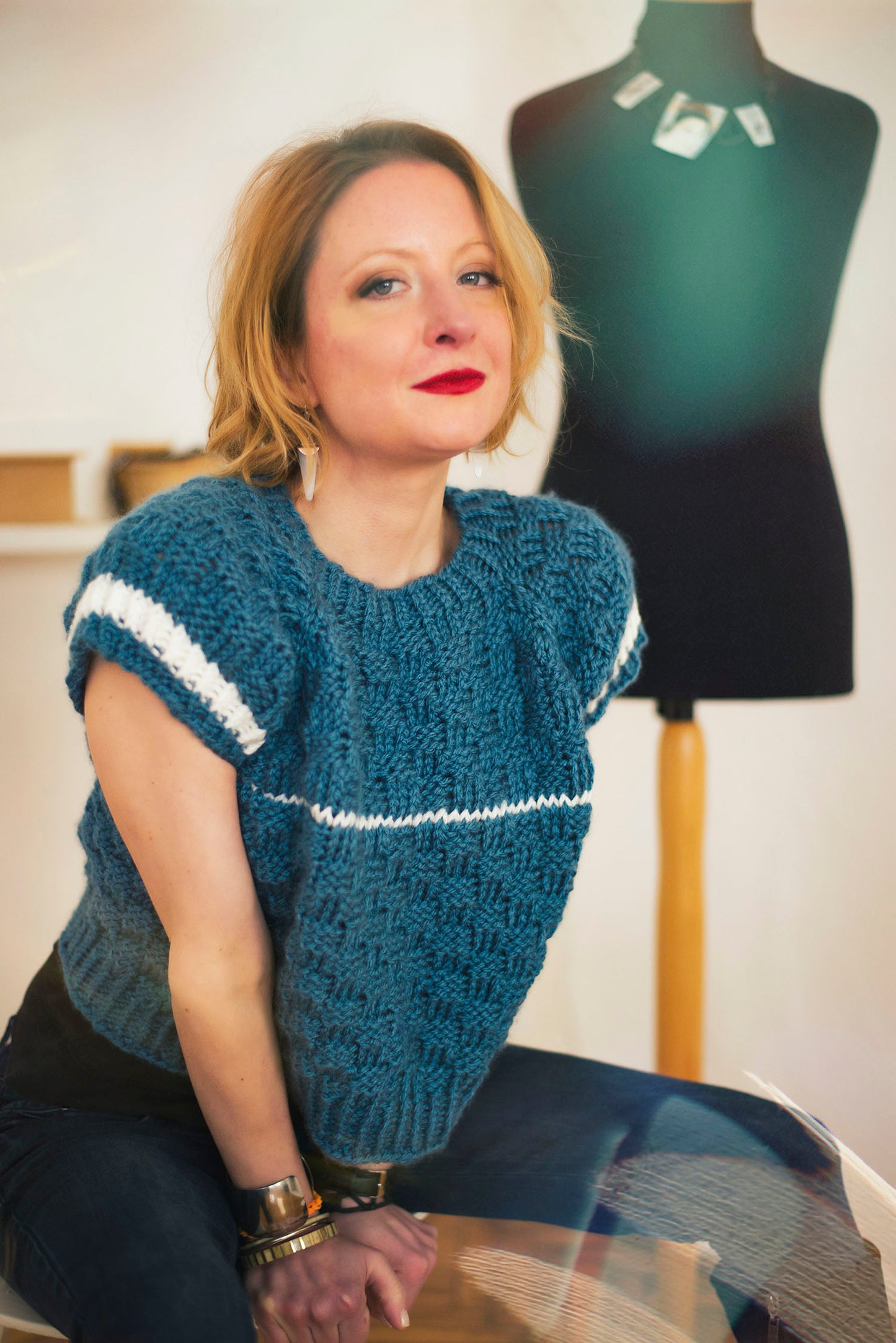"Pacific" Short-sleeve sweater