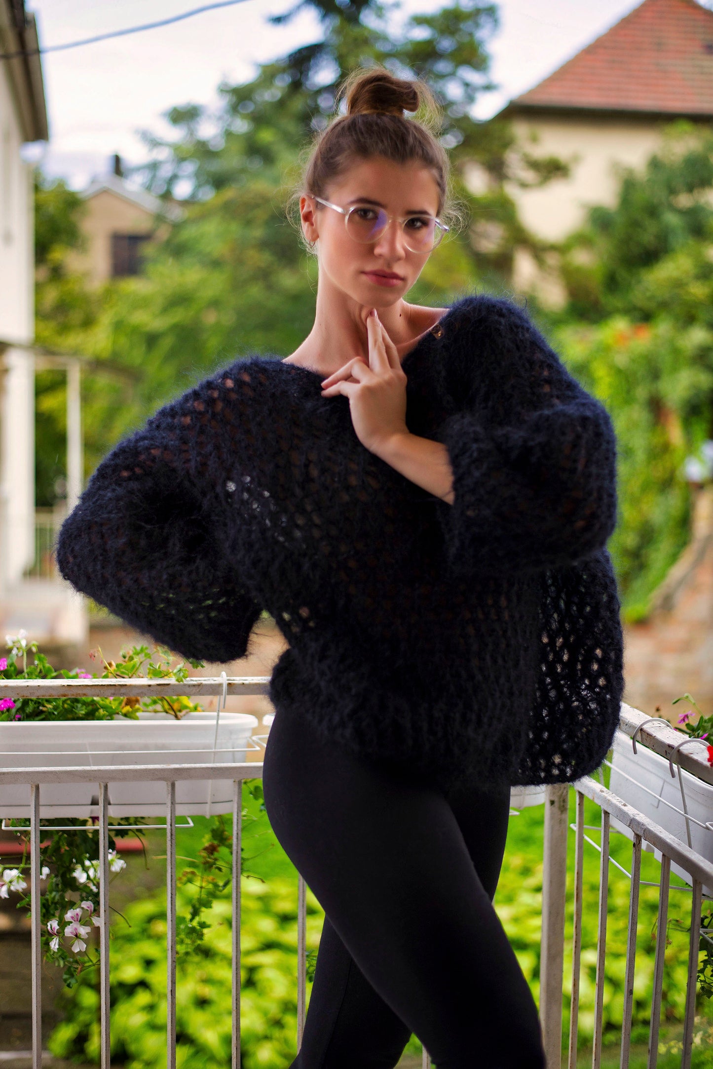 "Married to the Cloud" Black sweater
