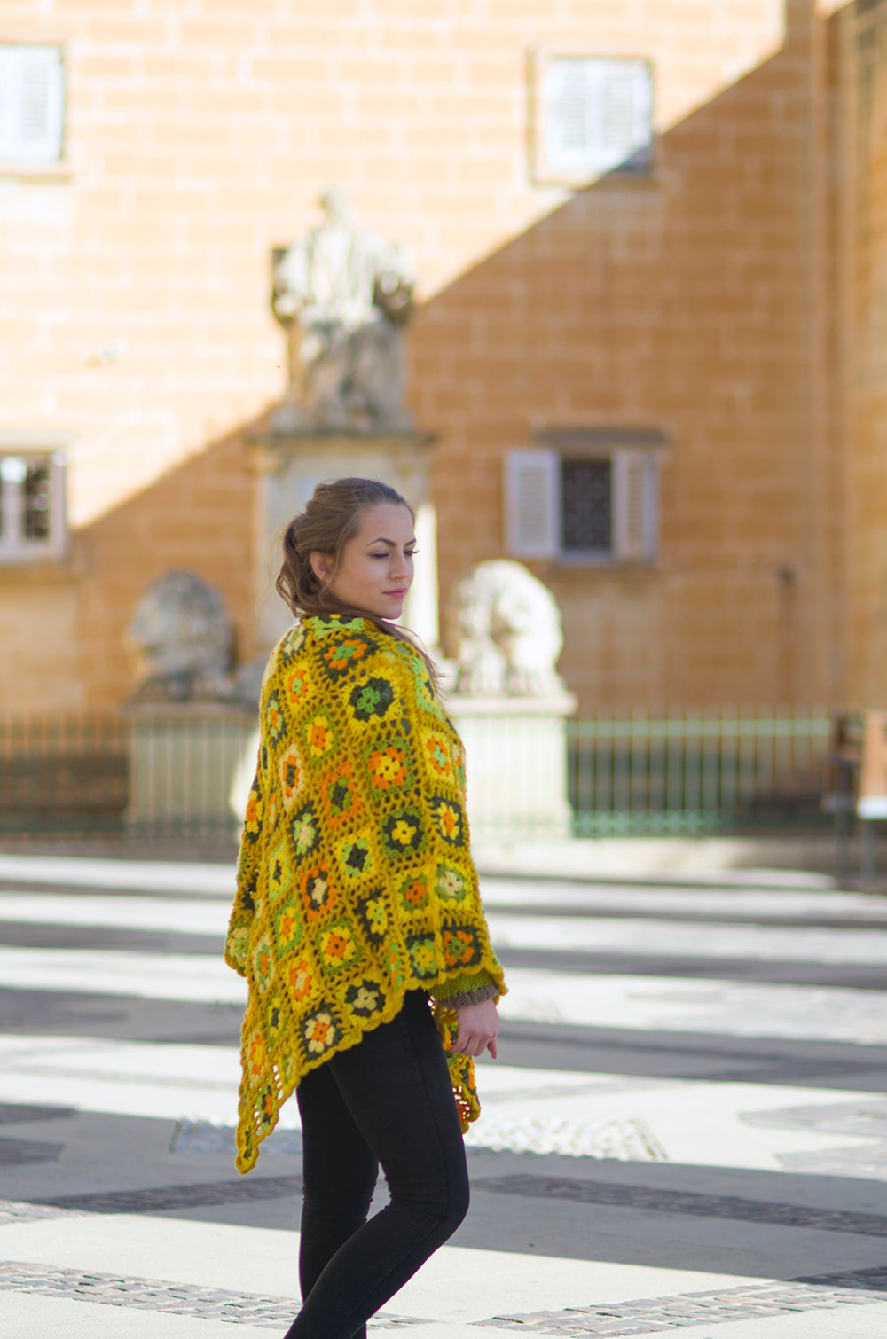 "Van Gogh Sunflowers" poncho cardigan