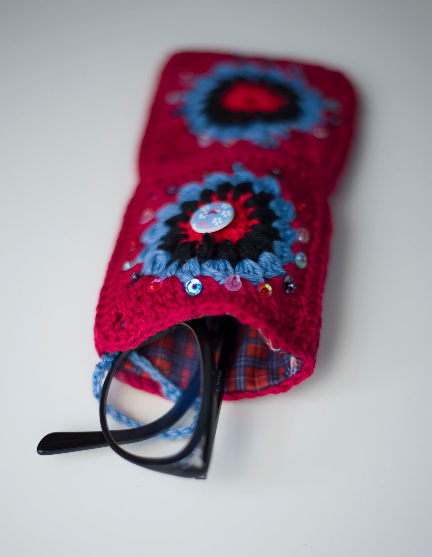 Crocheted eyewear case