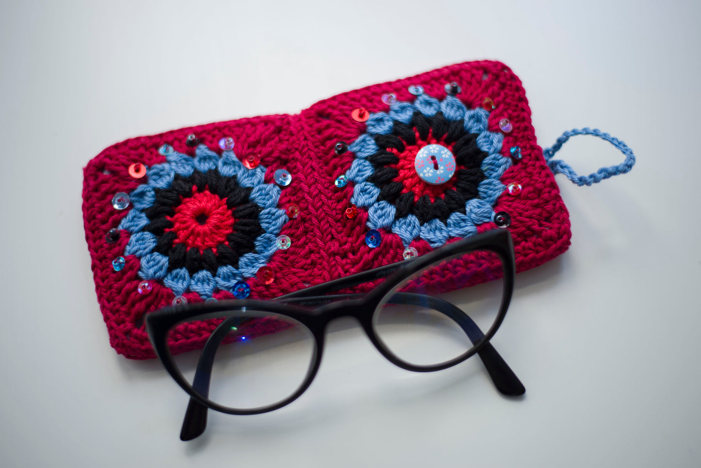 Crocheted eyewear case