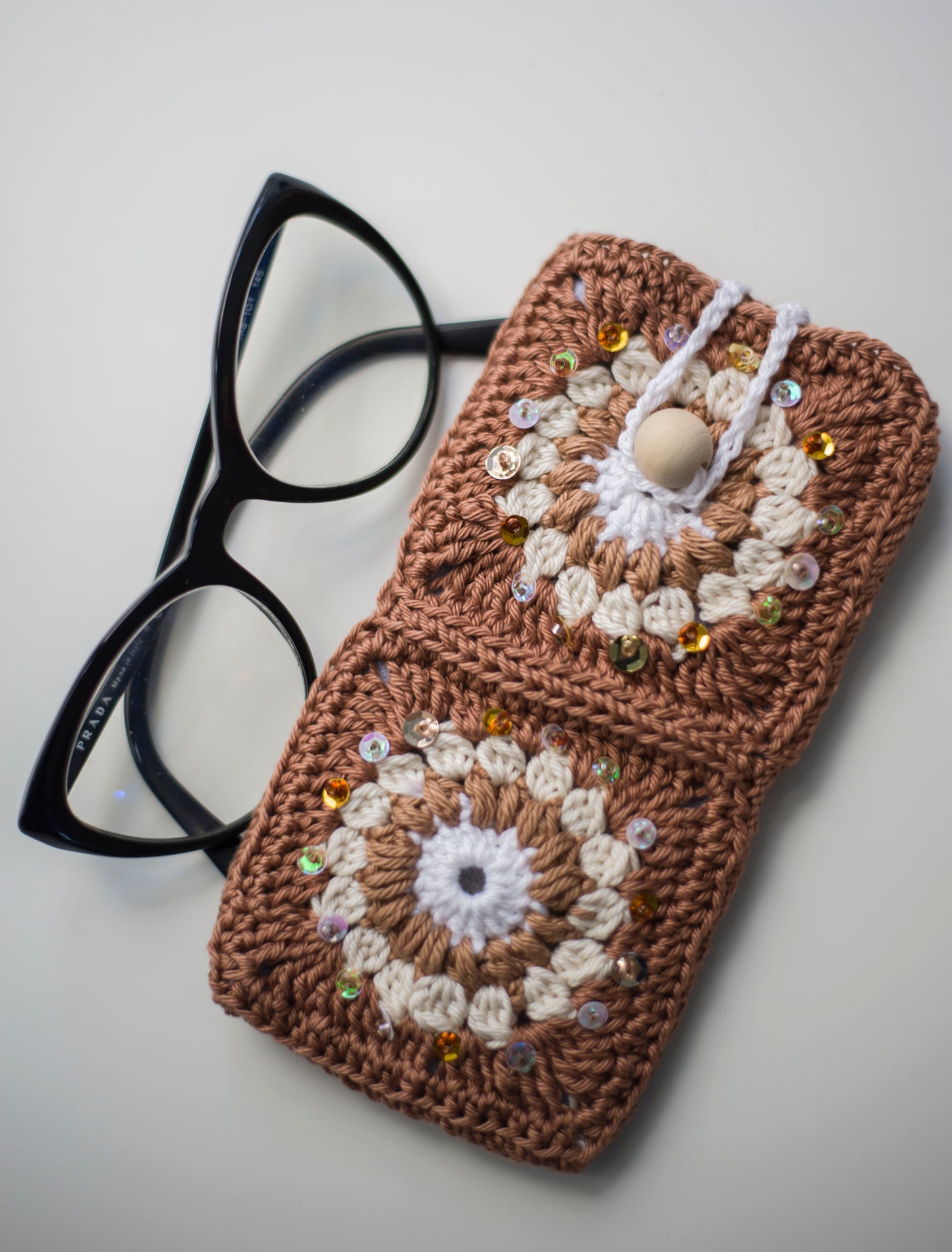 Crocheted eyewear case