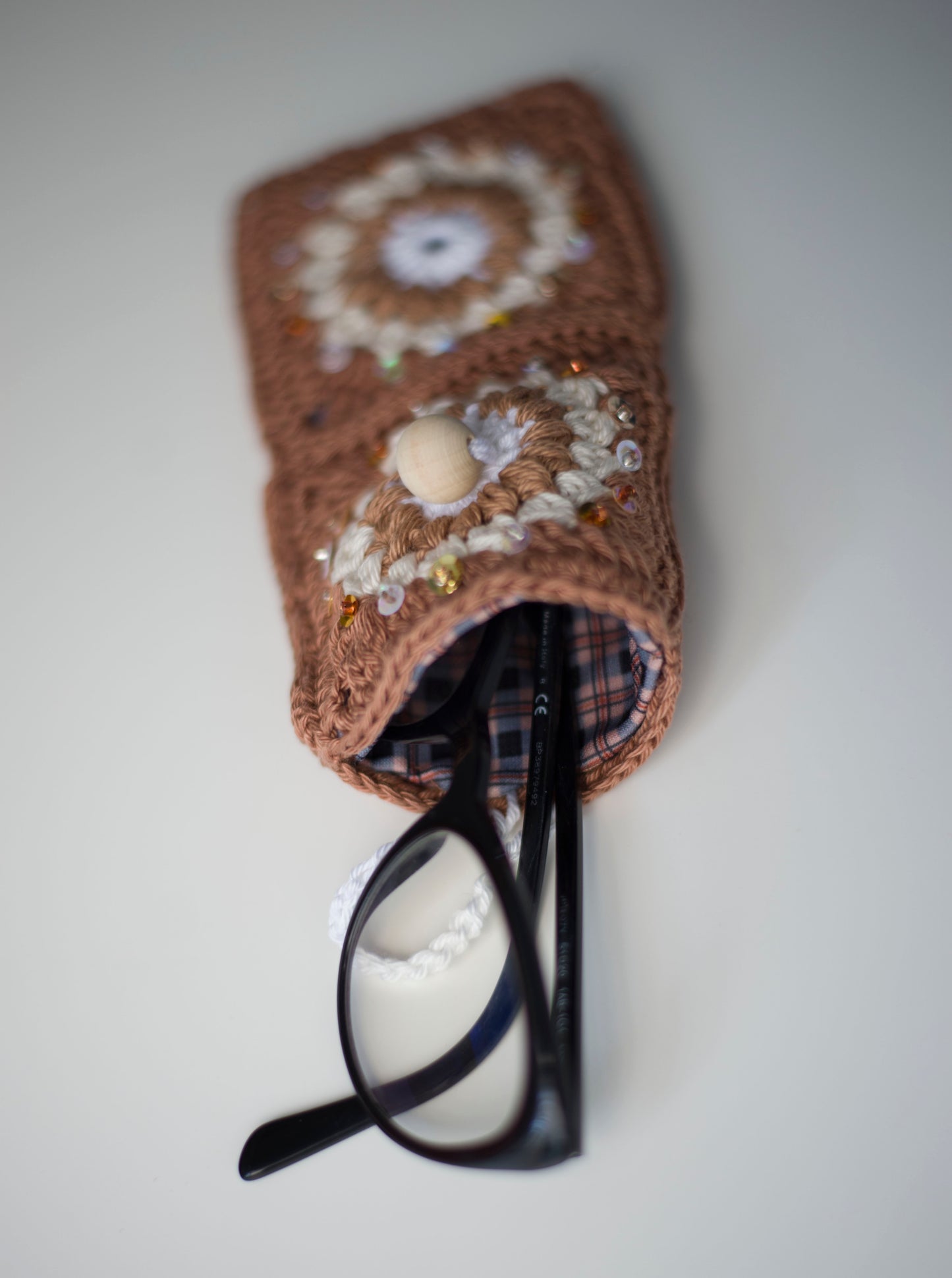 Crocheted eyewear case