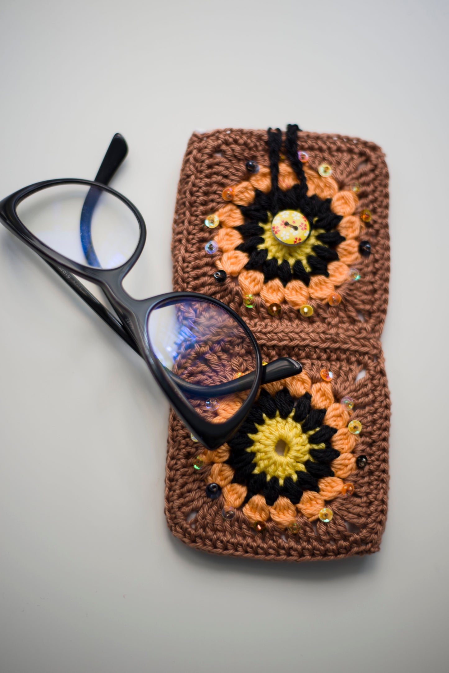 Crocheted eyewear case