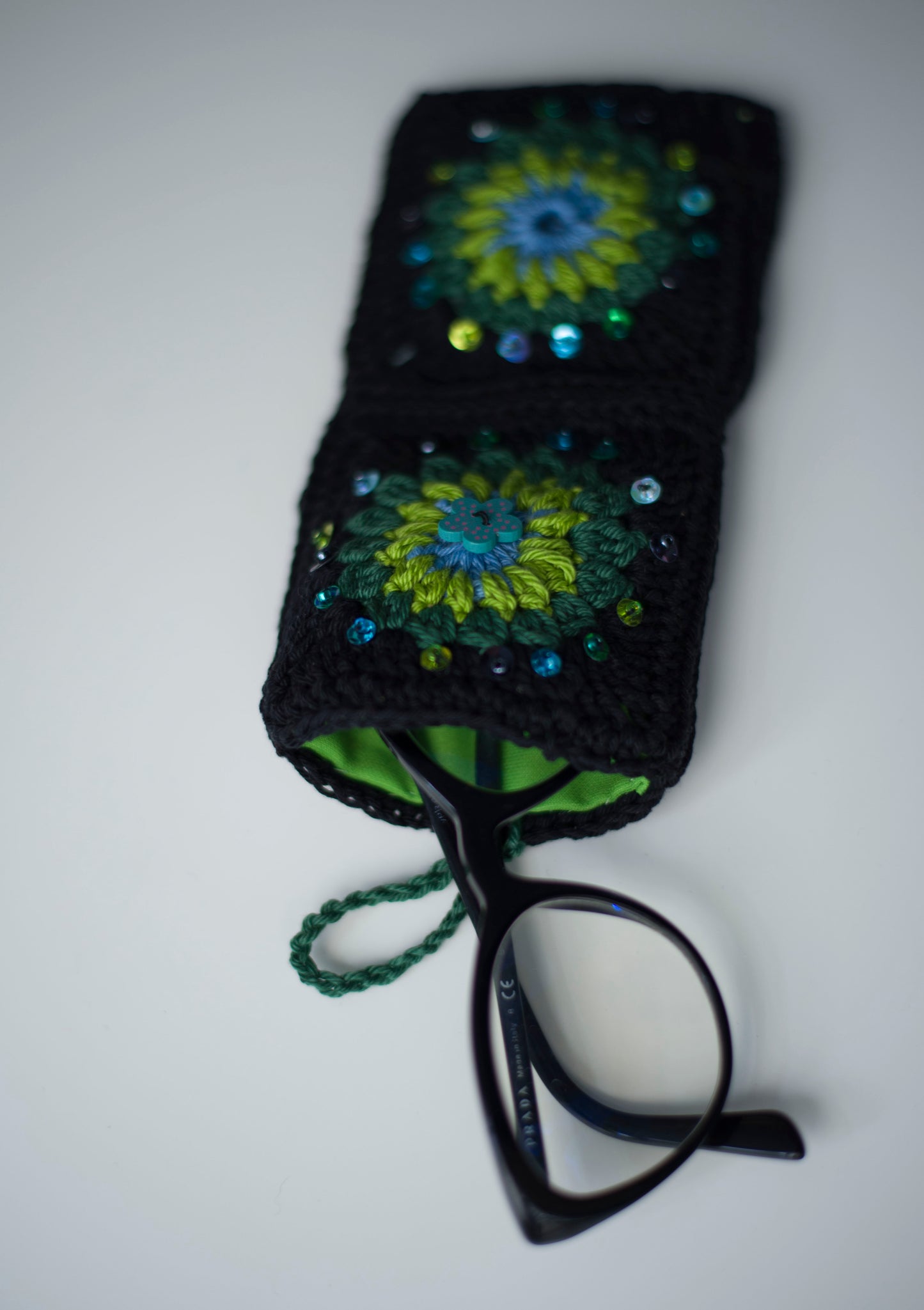 Crocheted eyewear case