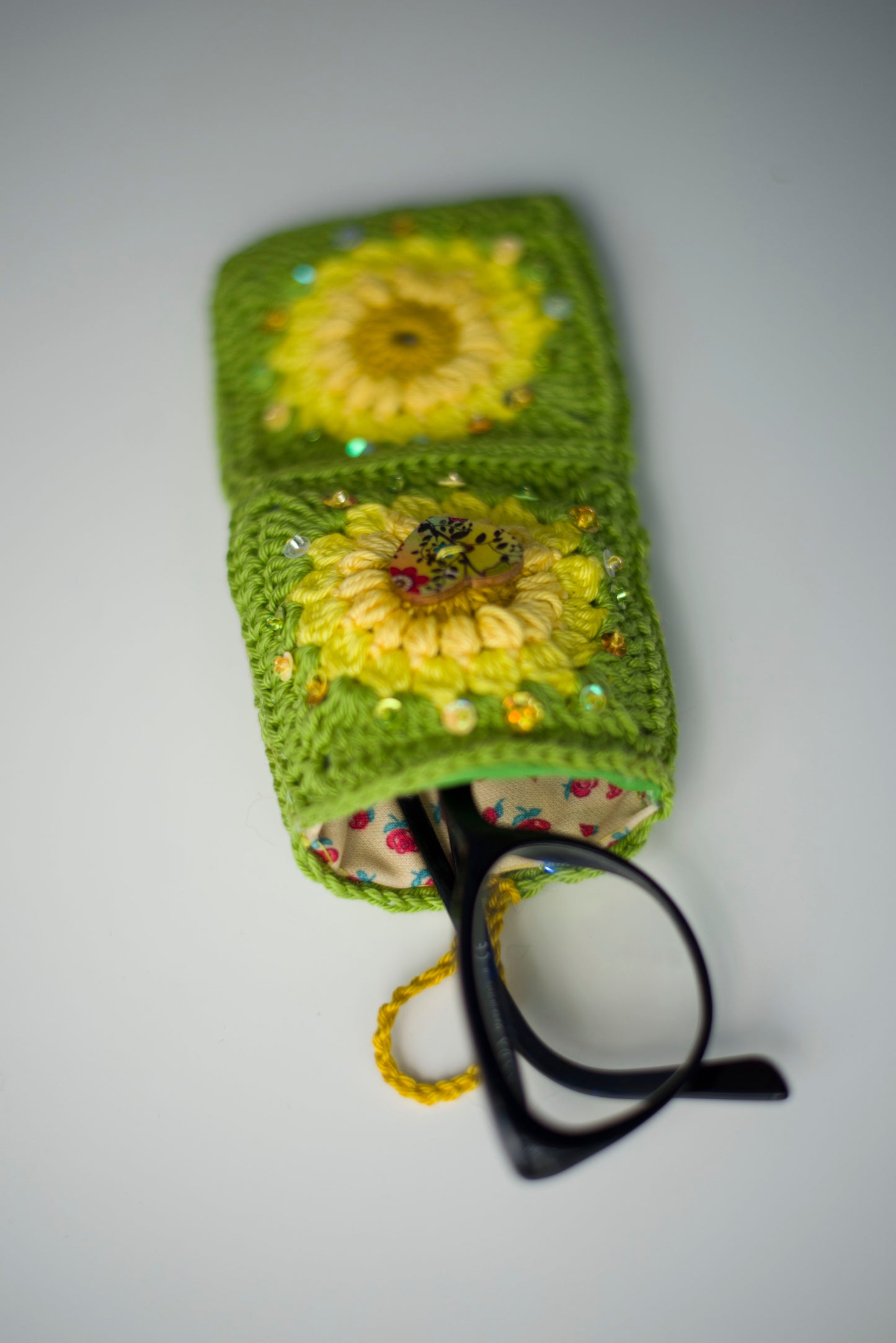 Crocheted eyewear case