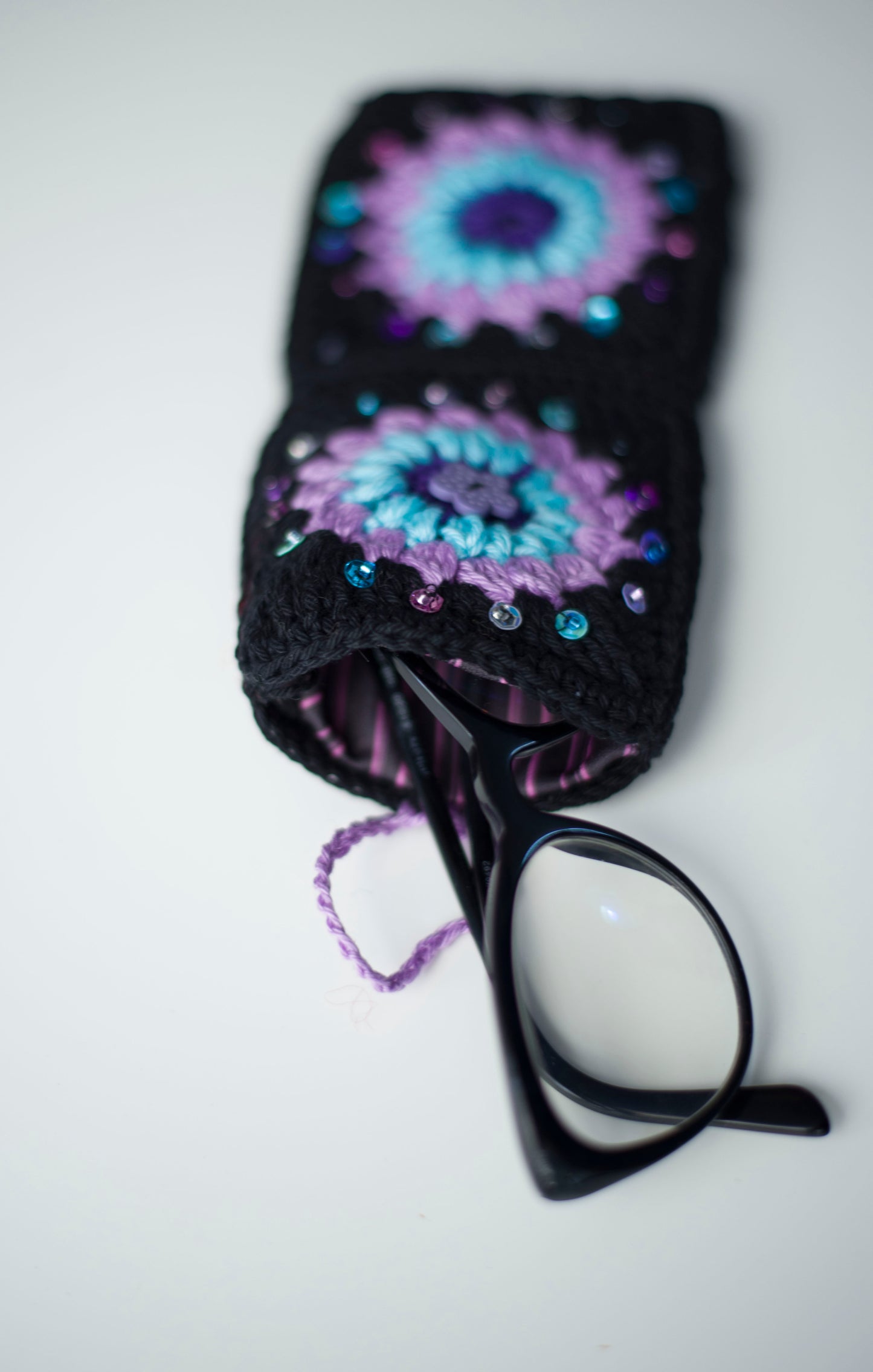 Crocheted eyewear case