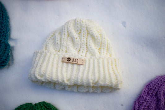 Cable knit beanie