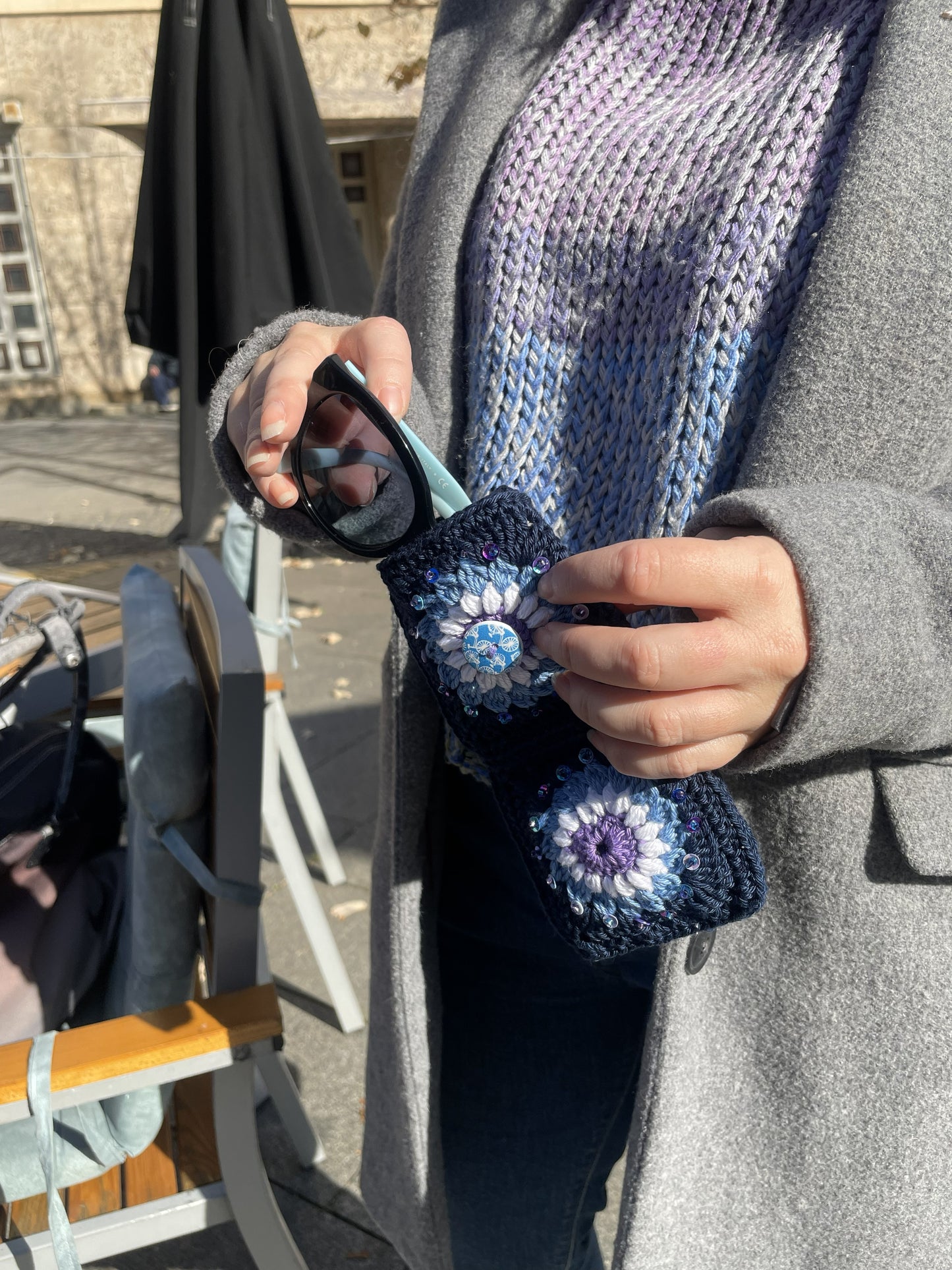 Crocheted eyewear case