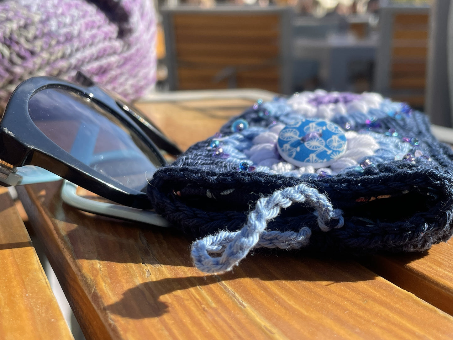 Crocheted eyewear case