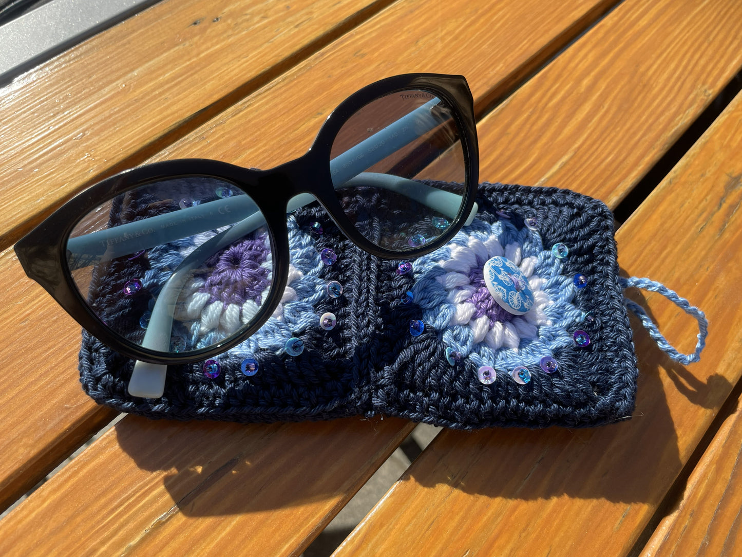 Crocheted eyewear case
