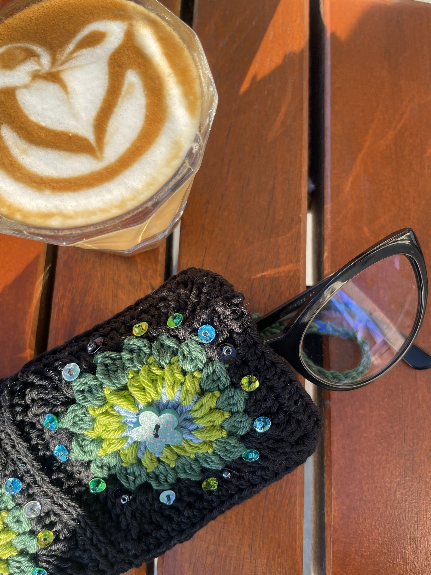 Crocheted eyewear case