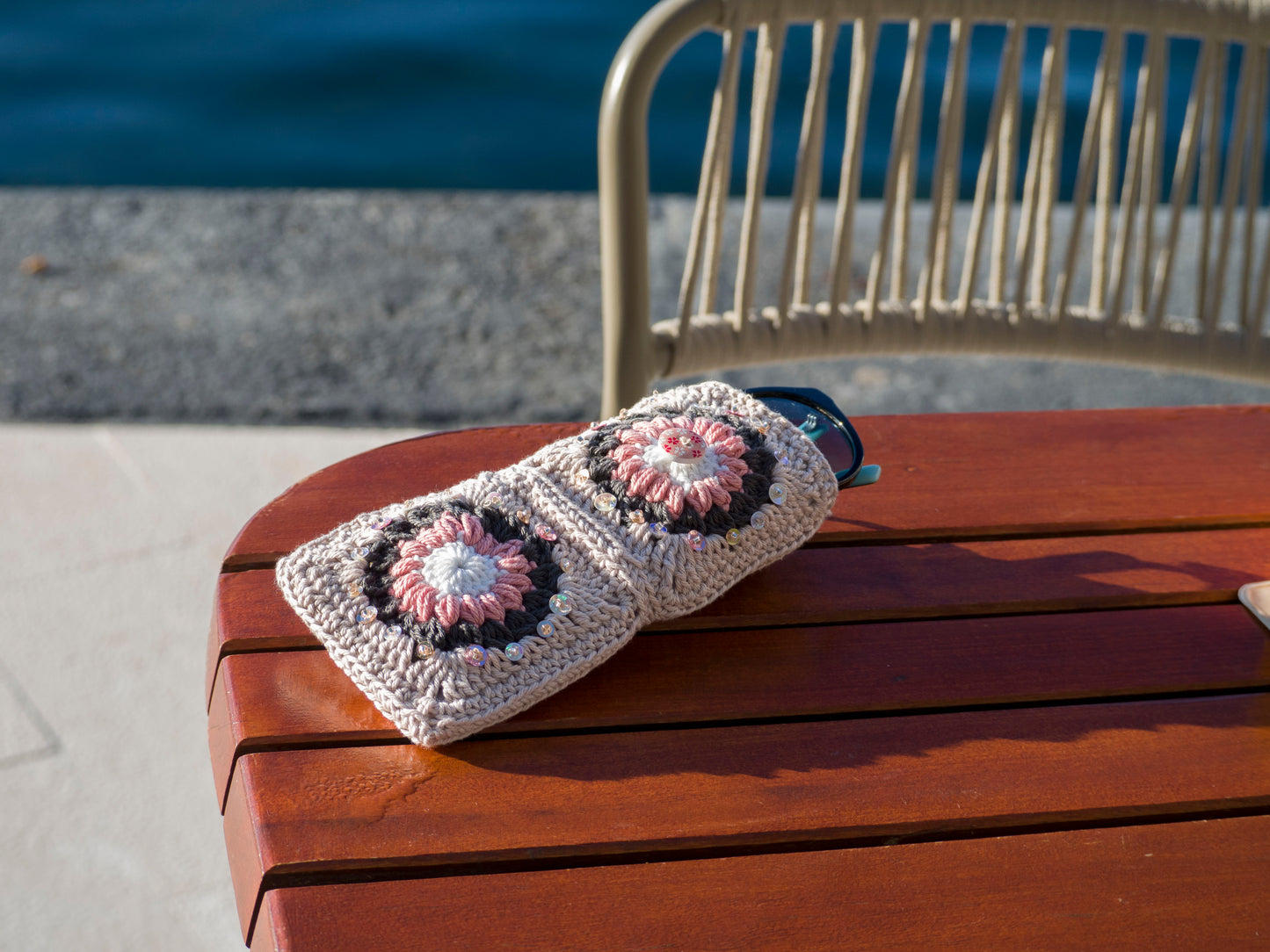 Crocheted eyewear case