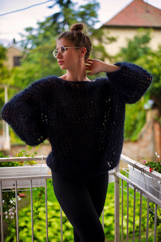 "Married to the Cloud" Black sweater